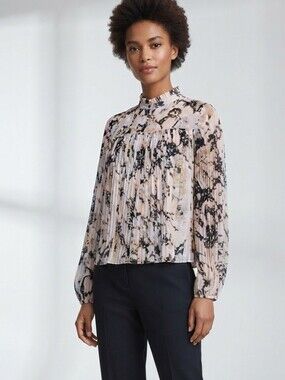 Cliche pleated blouse long Sleeve Sz Xs